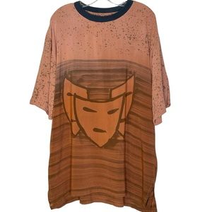 Batik Keris Short Sleeve Men’s T-Shirt 100% Viscose Wax Process Faces Print XL